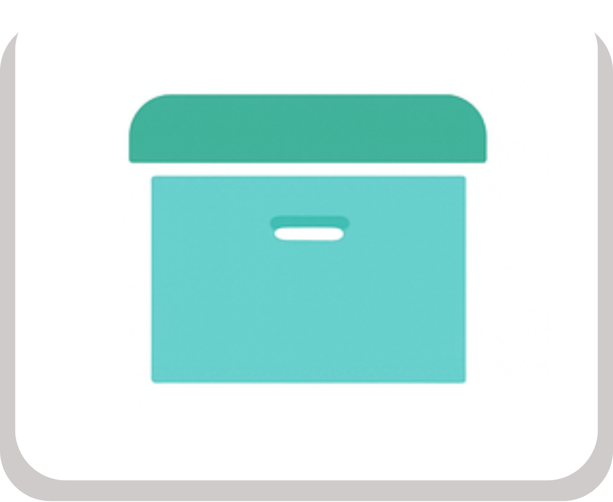 Icône représentant une boîte turquoise pour le module de gestion des produits et stocks dans Dolibarr