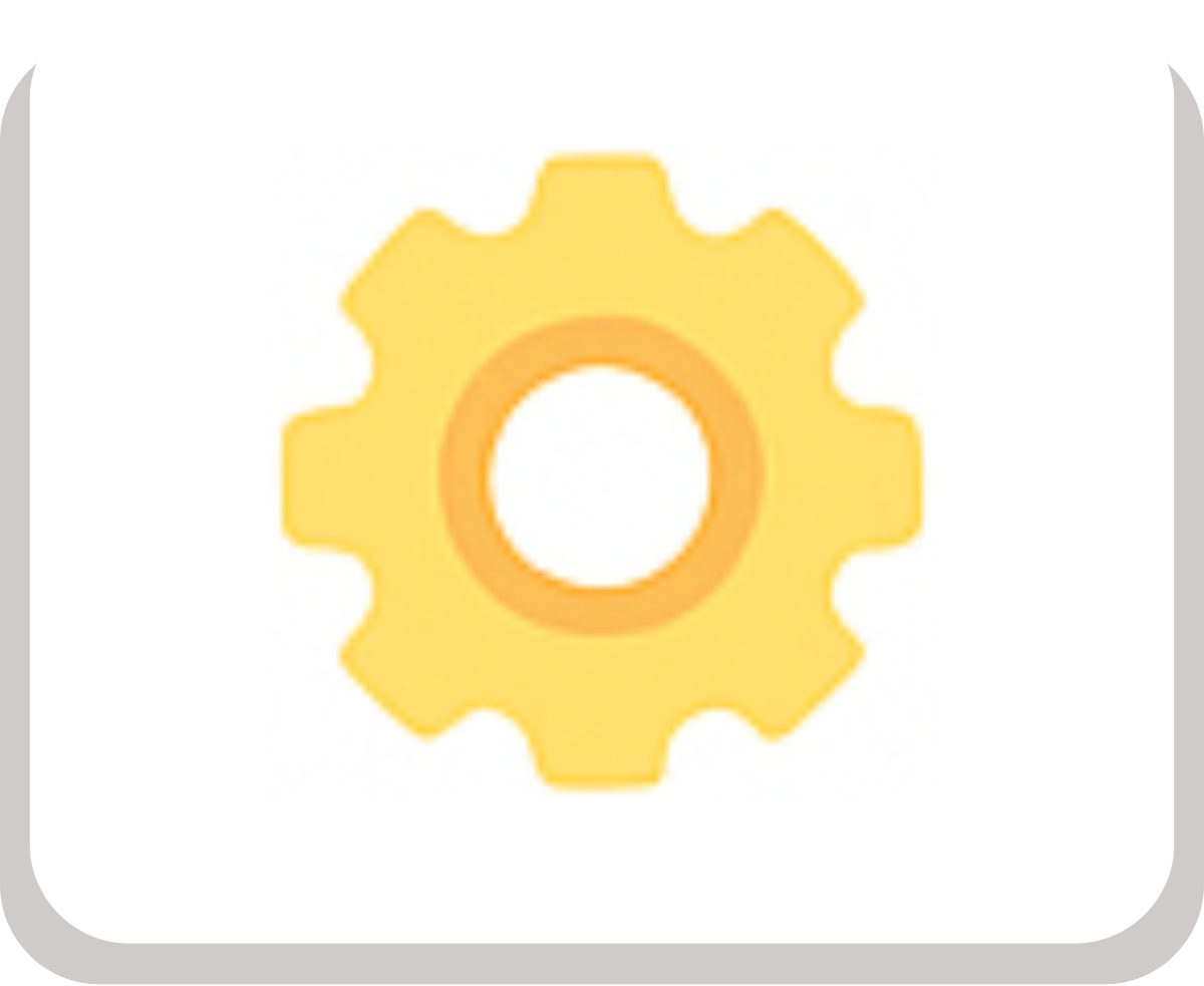 Icône d’engrenage représentant le module de gestion des utilisateurs et des droits d’accès dans Dolibarr ERP