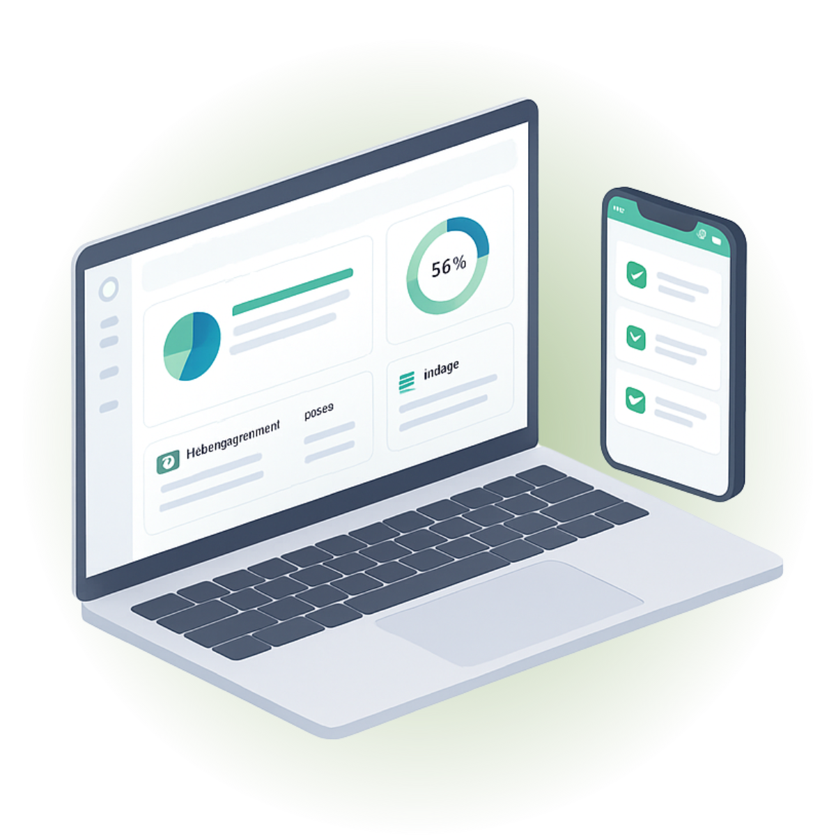 Interface Panda ERP affichée sur un ordinateur portable et un smartphone
