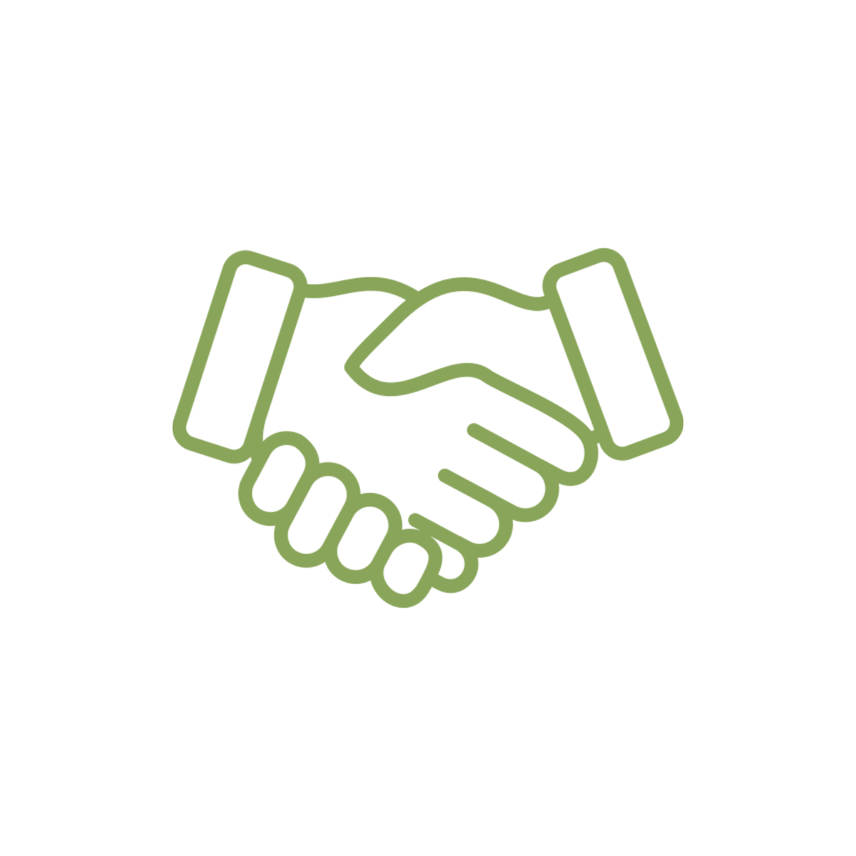 Icône poignée de main représentant un partenariat ou une relation client