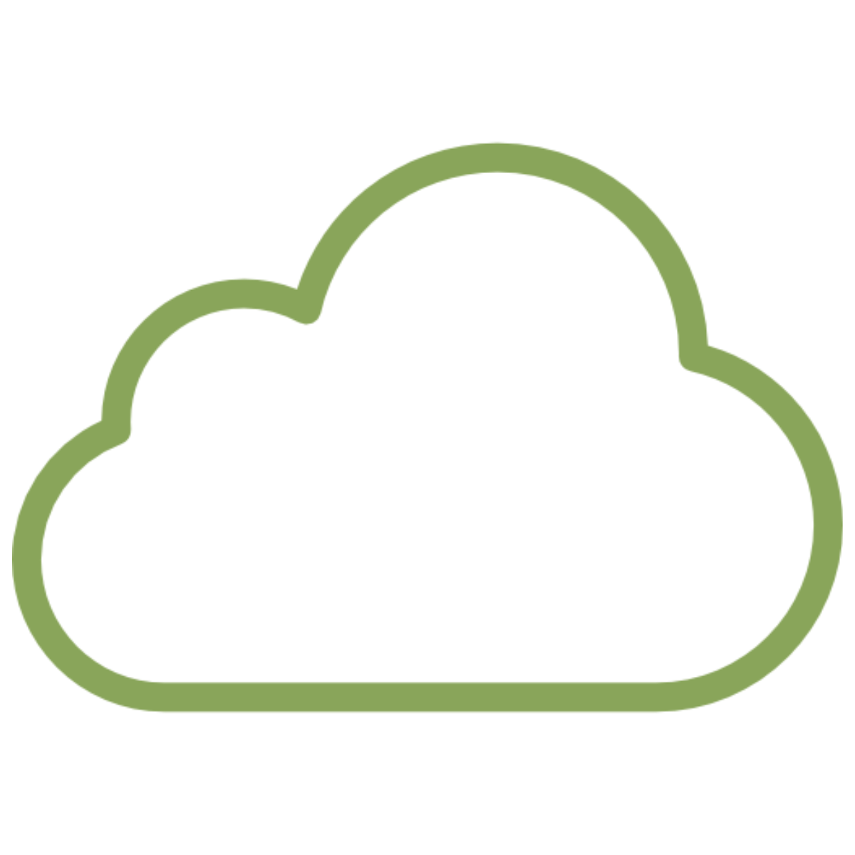 Icône cloud verte, symbolisant l’hébergement en ligne des données