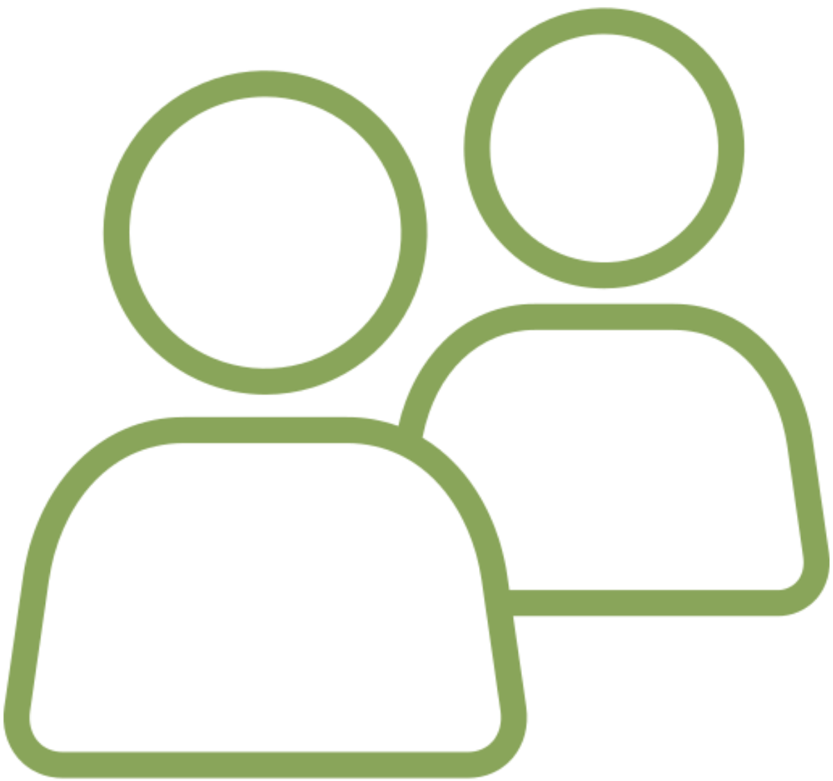 Icône multi-utilisateurs, deux profils utilisateur côte à côte