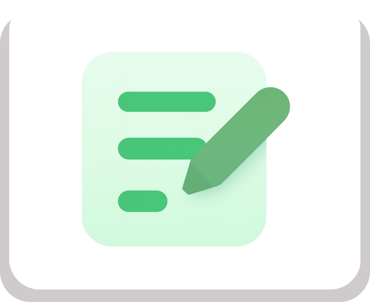 Icône représentant un document avec un stylo orange pour la gestion des devis et factures