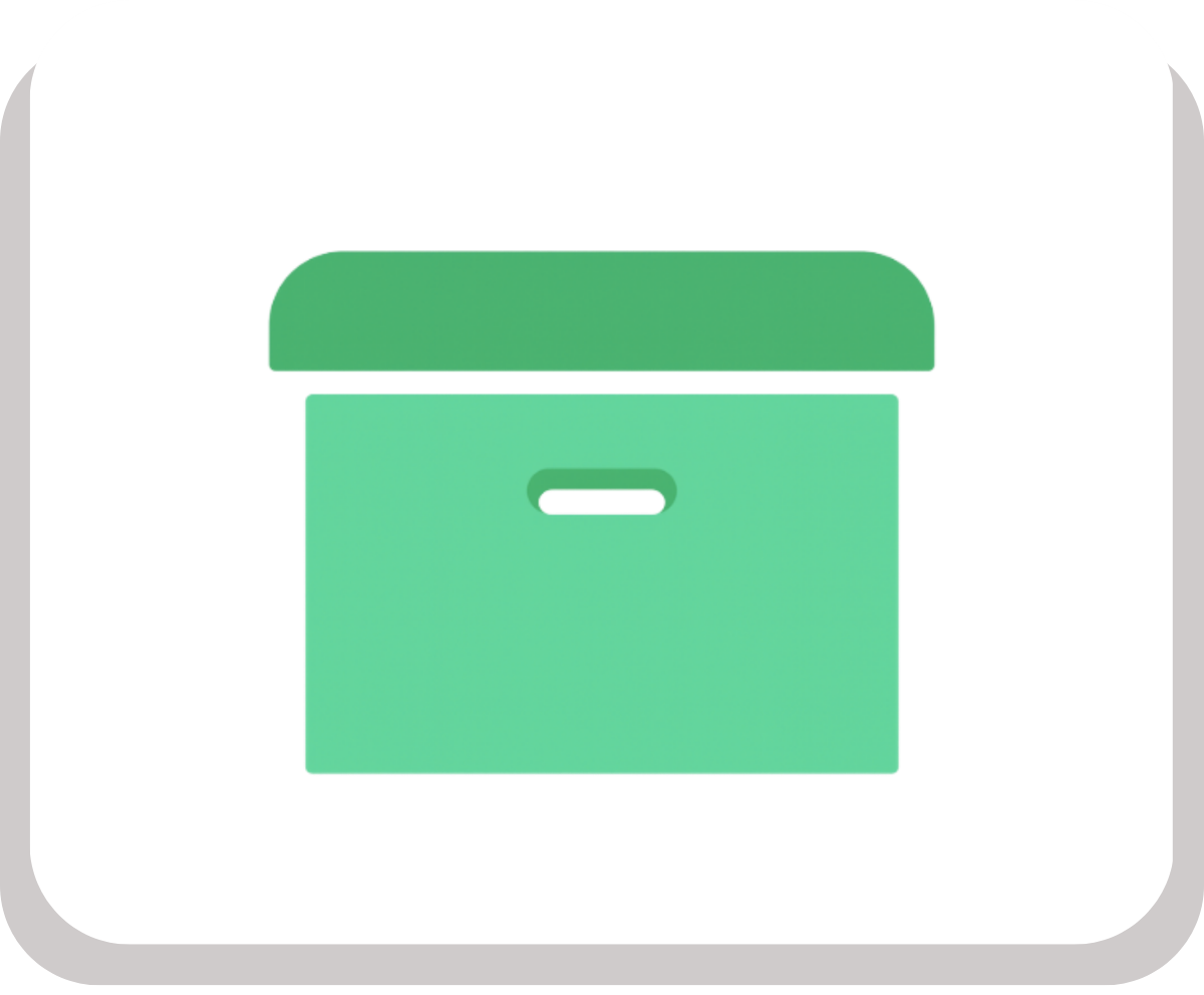 Icône représentant une boîte turquoise pour le module de gestion des produits et stocks dans Dolibarr